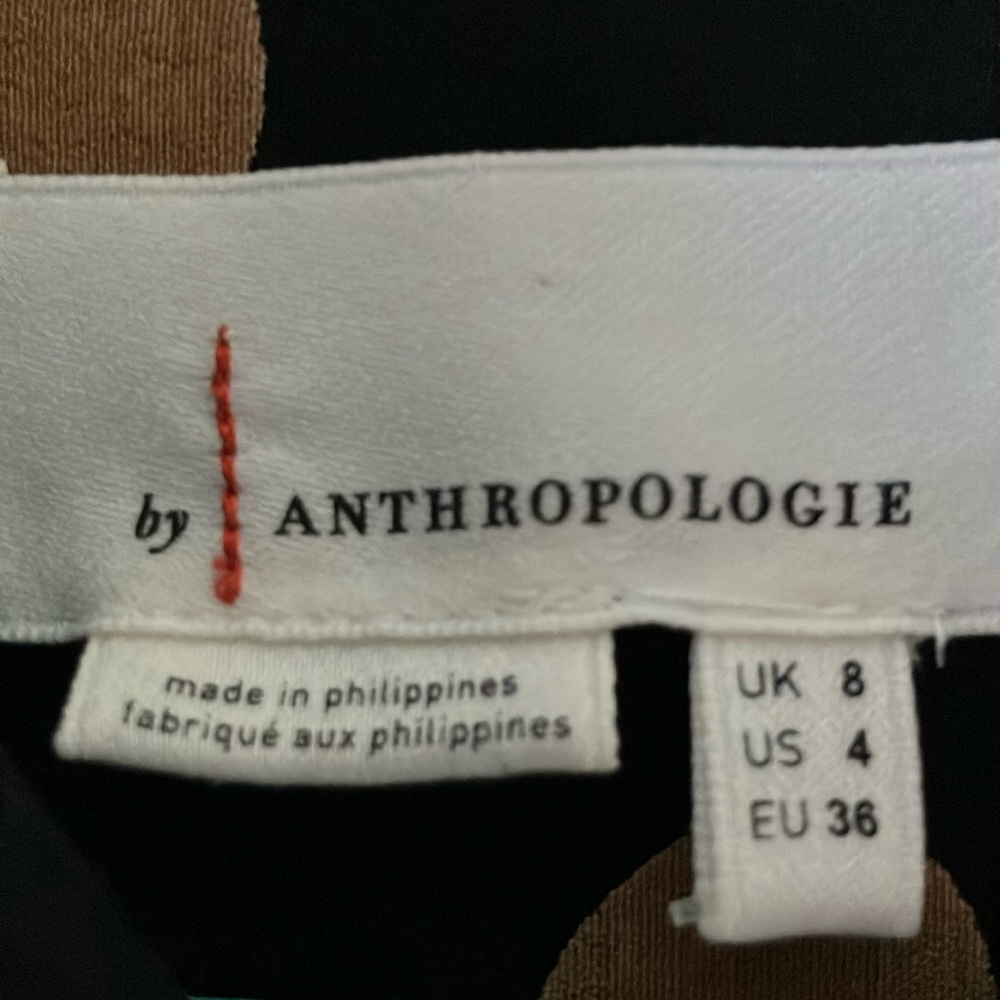 Anthropologie Loveland Wide-Leg Jumpsuit Polka Dots Black/Tan Size 4 - Picture 15 of 16